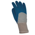 Economy Knit Wrist Open Back Blue Latex Glove (5211)